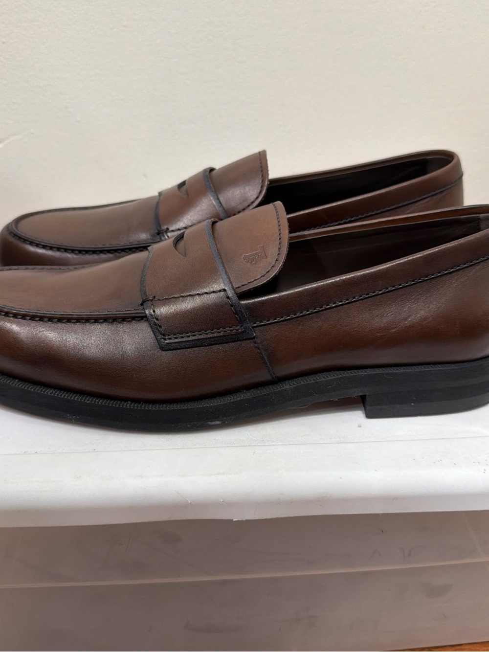New Tod’s Classic Brown Leather Penny Loafers - Men's Dress Shoes 9.5
